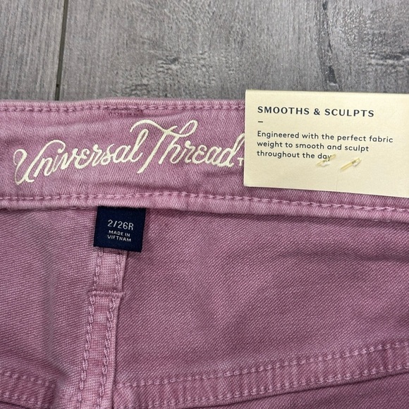 Women's Universal Thread 26 2 Regular Pants Jeans Denim Pink High Rise Skinny - Picture 10 of 12